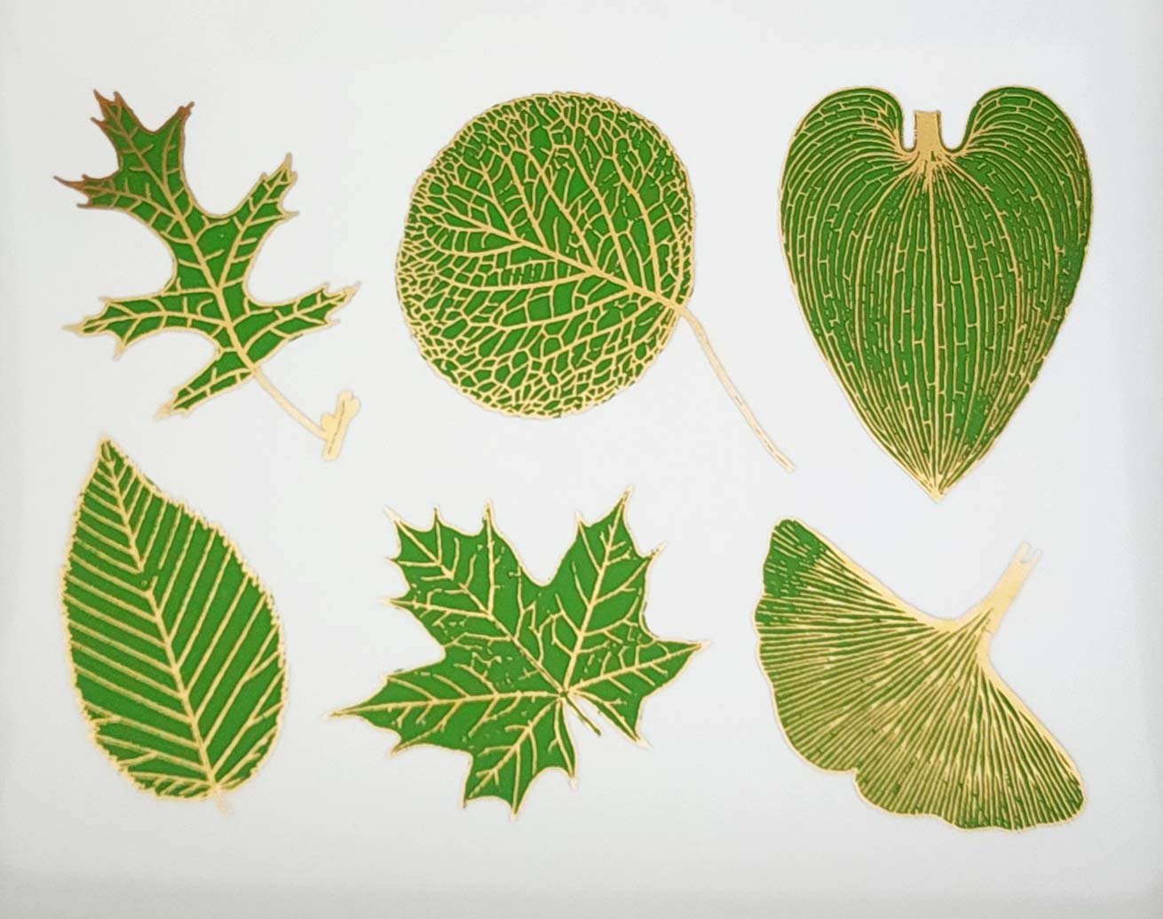 Two-color Large Leaves - Ceramic Decals - Glass Decals - Enamel Decals - Food Safe