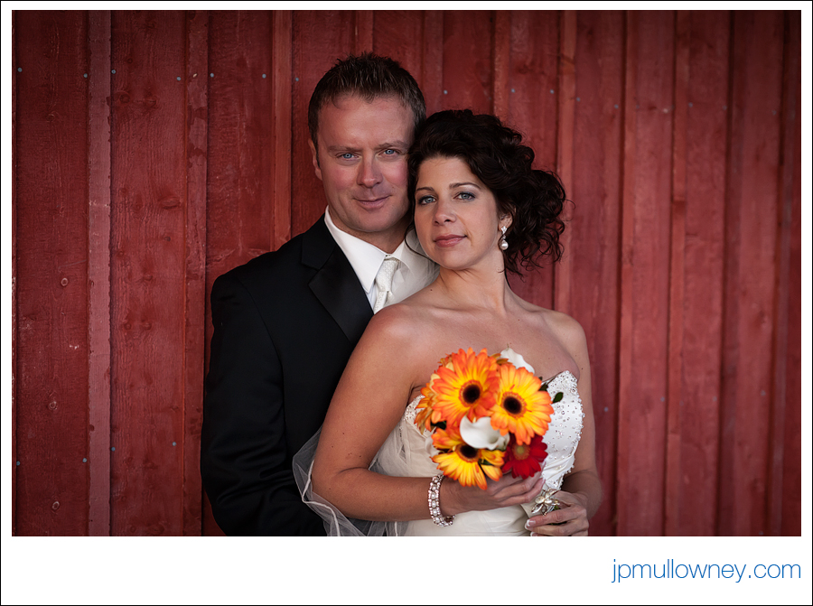 Andrea and Sean with bouquet