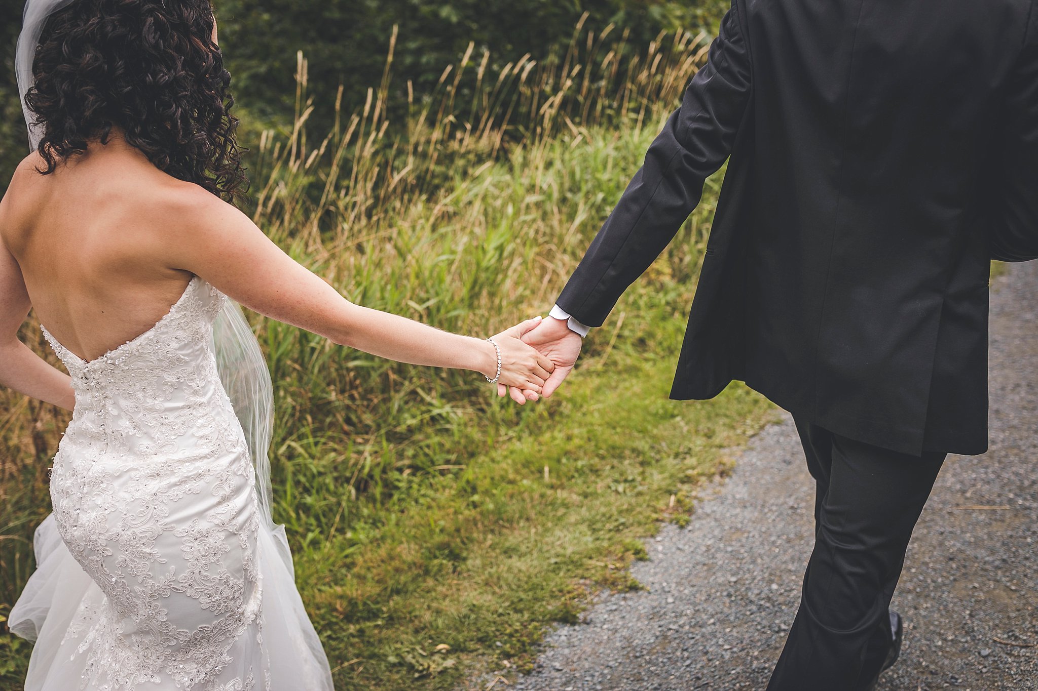 Groom leads Bride