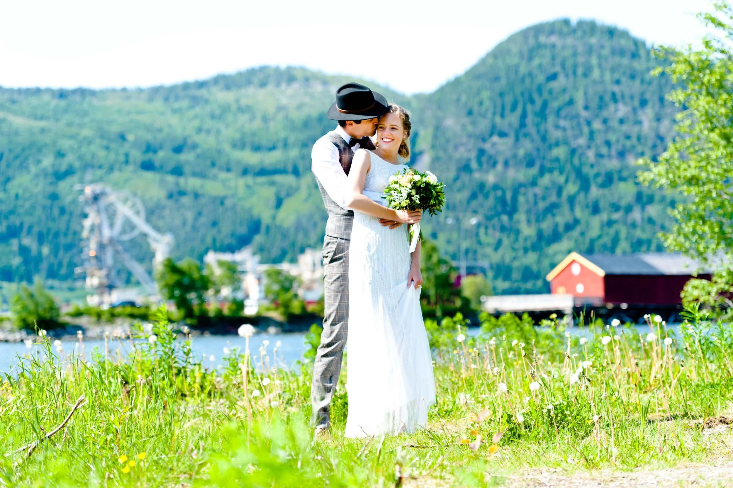 Emile & Julie with fjord background