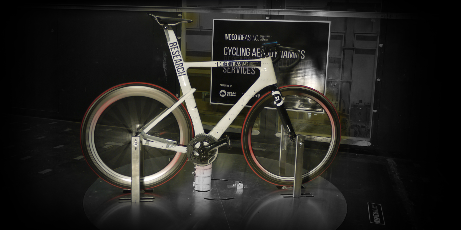 Indeo's test bike, and platform in the wind tunnel 