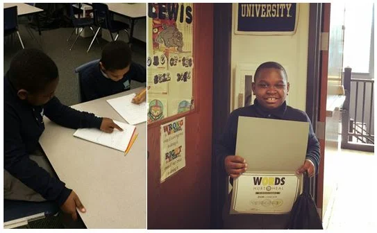 Zion Cancer - Grade 3 - Brighter Choice Charter School for Boys Zion represented the WORDS campaign when he let a student who forgot his glasses copy his class notes. Way to go Zion!