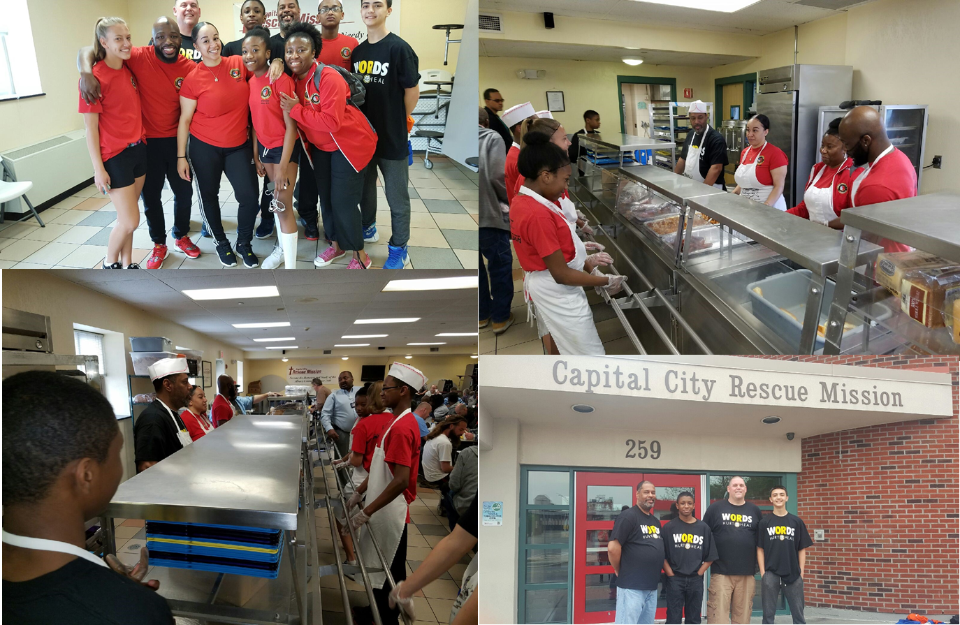 Last month a group of Blackbelt students from the American Institute of Japanese Karate School in Menands volunteered their time at the Capital City Rescue Mission in downtown Albany. The group was one of the largest the Rescue Mission had seen all year, and was able to serve lunches to over 100 people and bag an additional 600 lunches! These young people were excited to give back to their community and are eager to continuing their volunteer work!