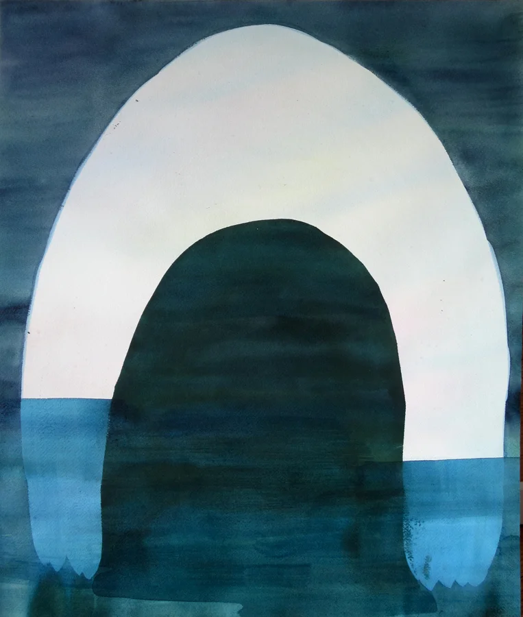 Dip and through , 2014, watercolour on cotton paper, 71 x 81 cm Available Inquire
