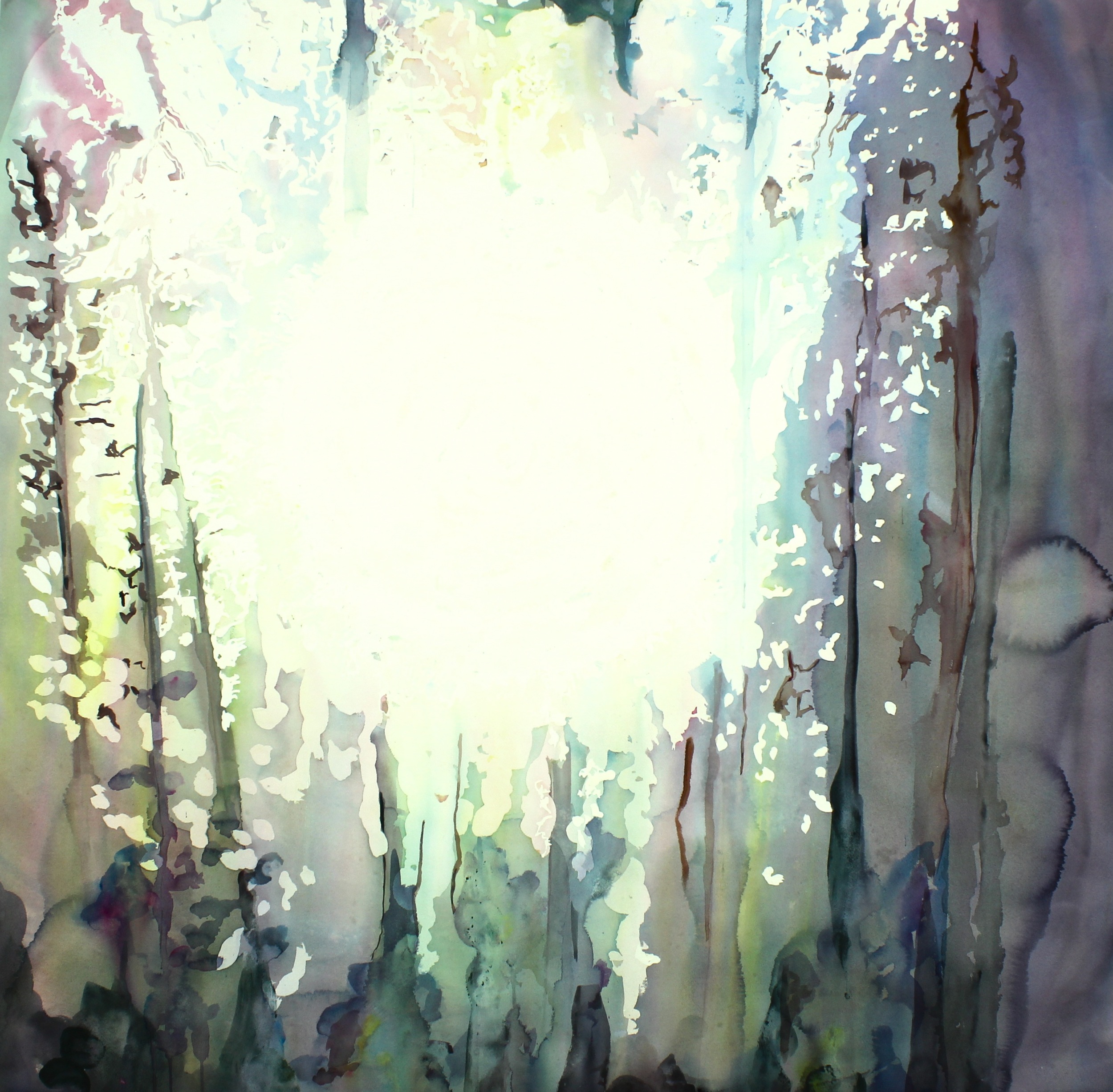Slowburn , 2014, watercolour on cotton paper, 117 x 123 cm Available Inquire
