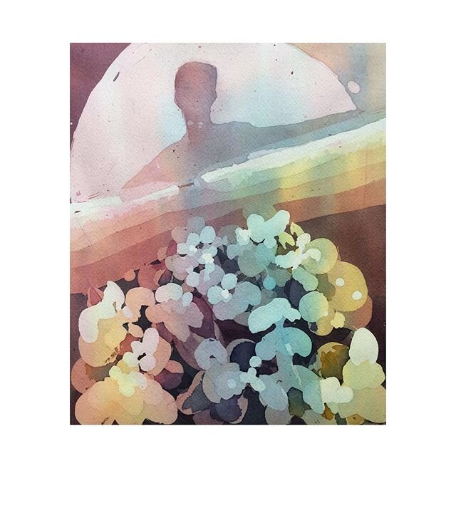 &ldquo;A summer soundtrack you can sing along to&rdquo; watercolour on paper .
.
.
.
.
#summertime #workonpaper #watercolour #painting #contemporarypainting #lauramadera #artcollection #albumcoverart #atmosphereinteriordesign #flashesofdelight