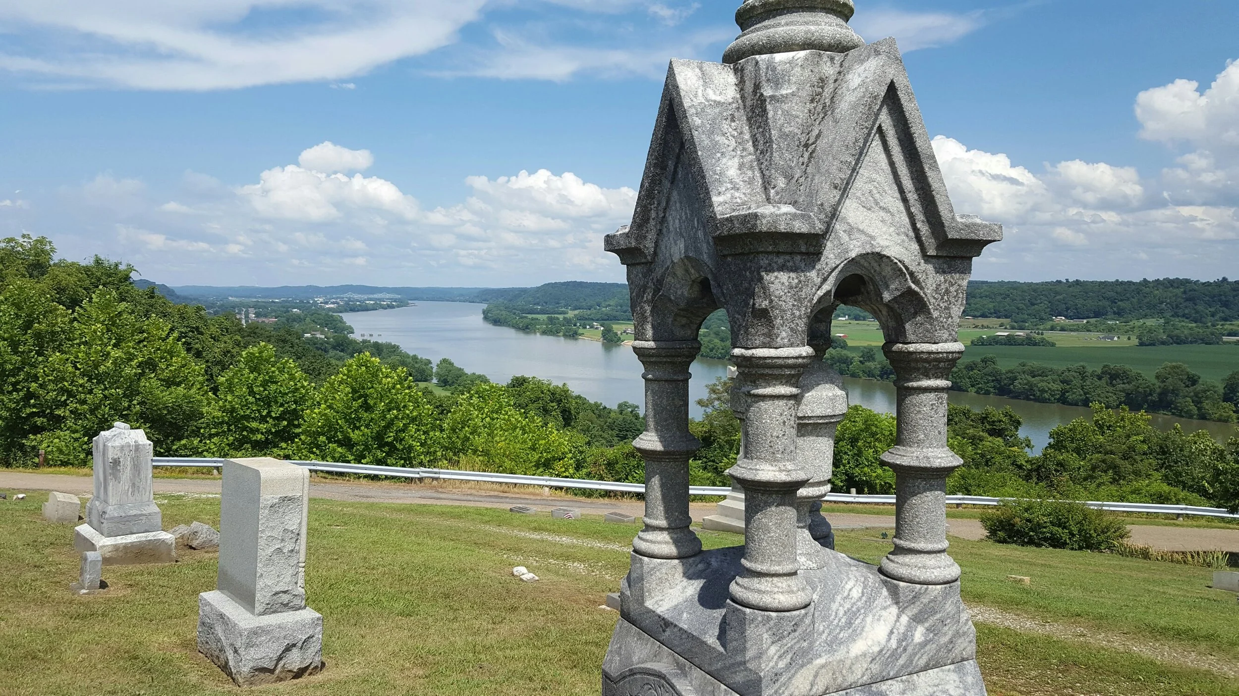 Mound Hill Cemetery looking down at the Ohio River - also known as Fortification Hill. Just south of Gallipolis off SR 141. Stunning.