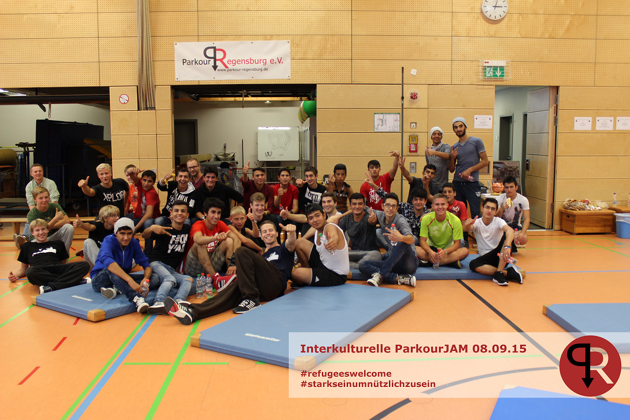 Interkulturelle Parkour-JAM mit Flüchtlingen