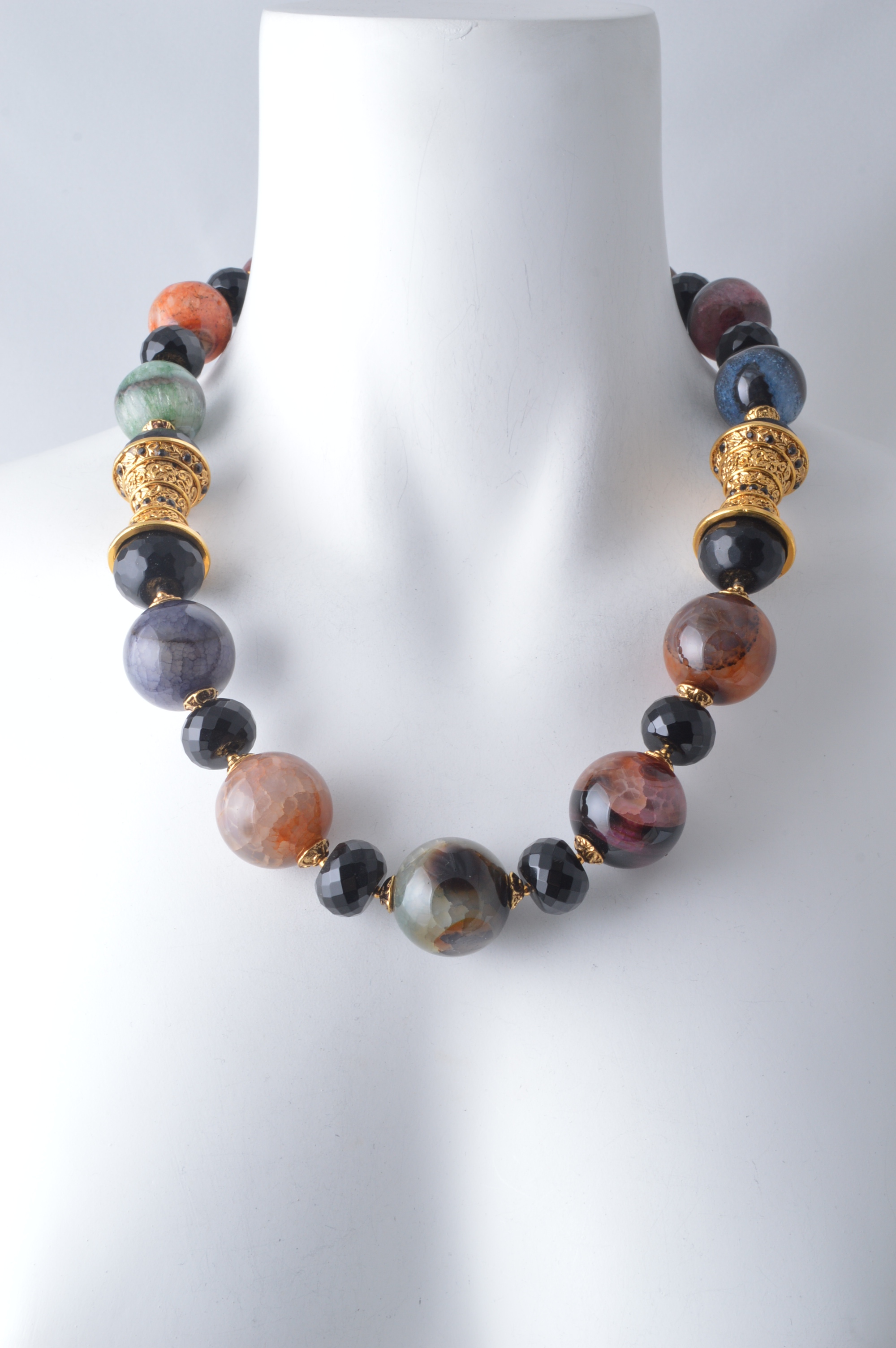 Agate Large Multi-Colour Necklace.