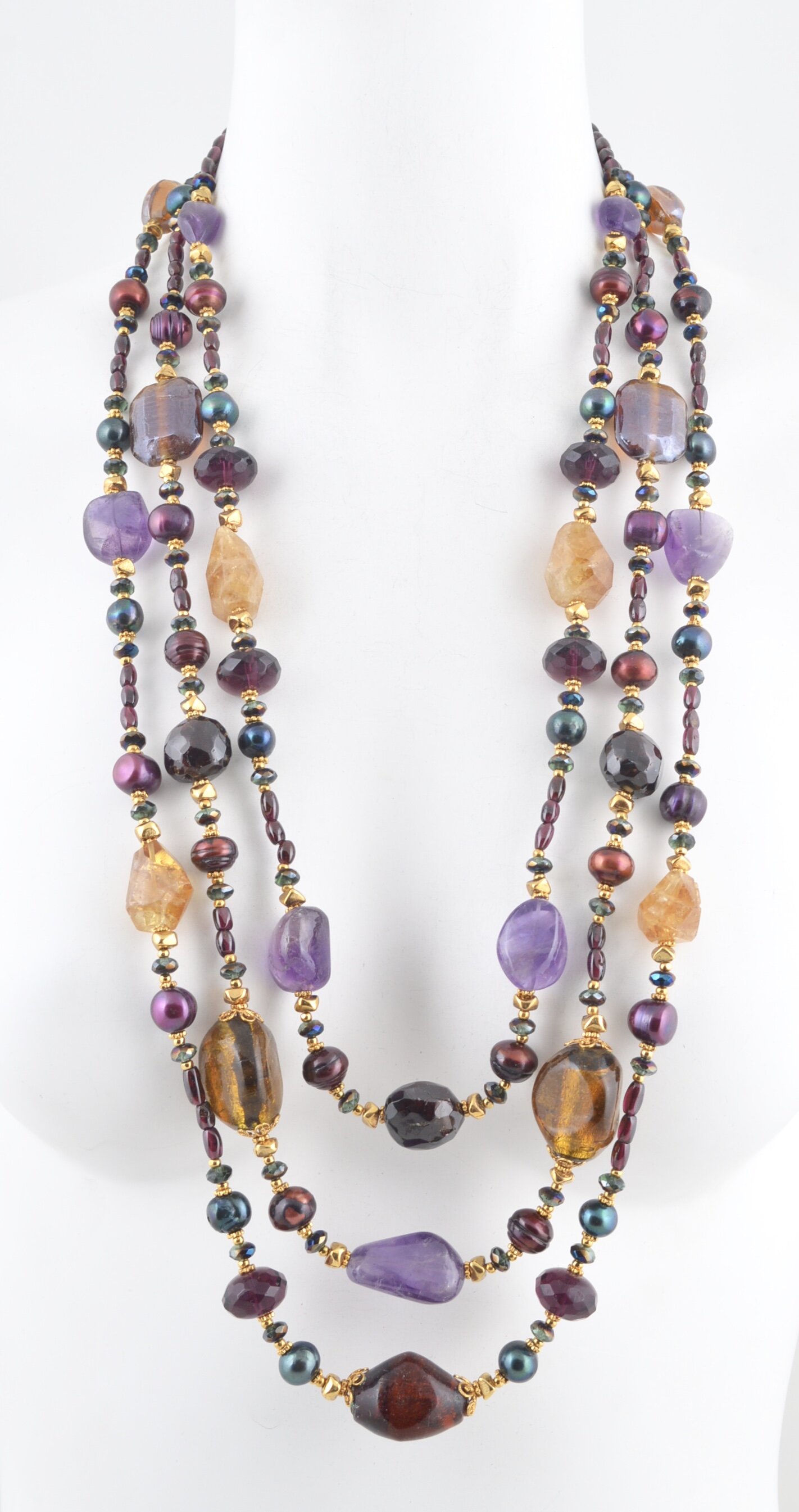 Silver & Gold Necklace with Topaz, Amethyst, Garnet, Peridot | Bluestone  Jewelry | Tahoe City, CA