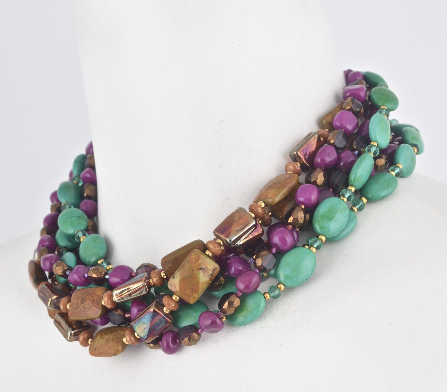 Fashion Details about NWT J.Crew Twisty beaded Mixed Metal necklace $118  DE3183202