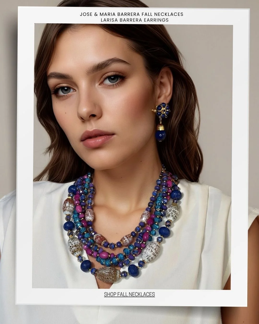 Cobalt Electric Blue Purple Draped Twist Necklace