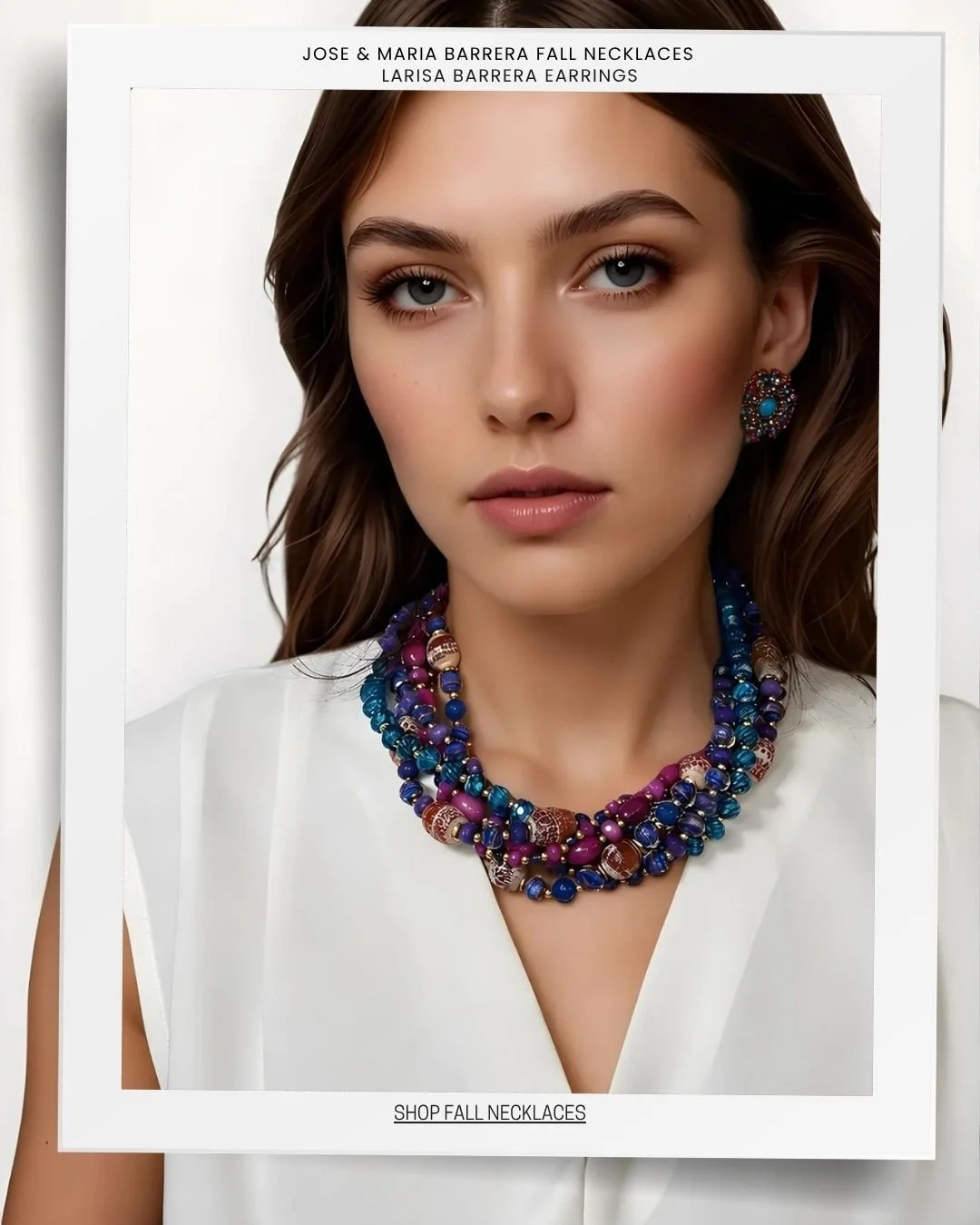 Cobalt Electric Blue Purple Beaded 6 Strand Necklace
