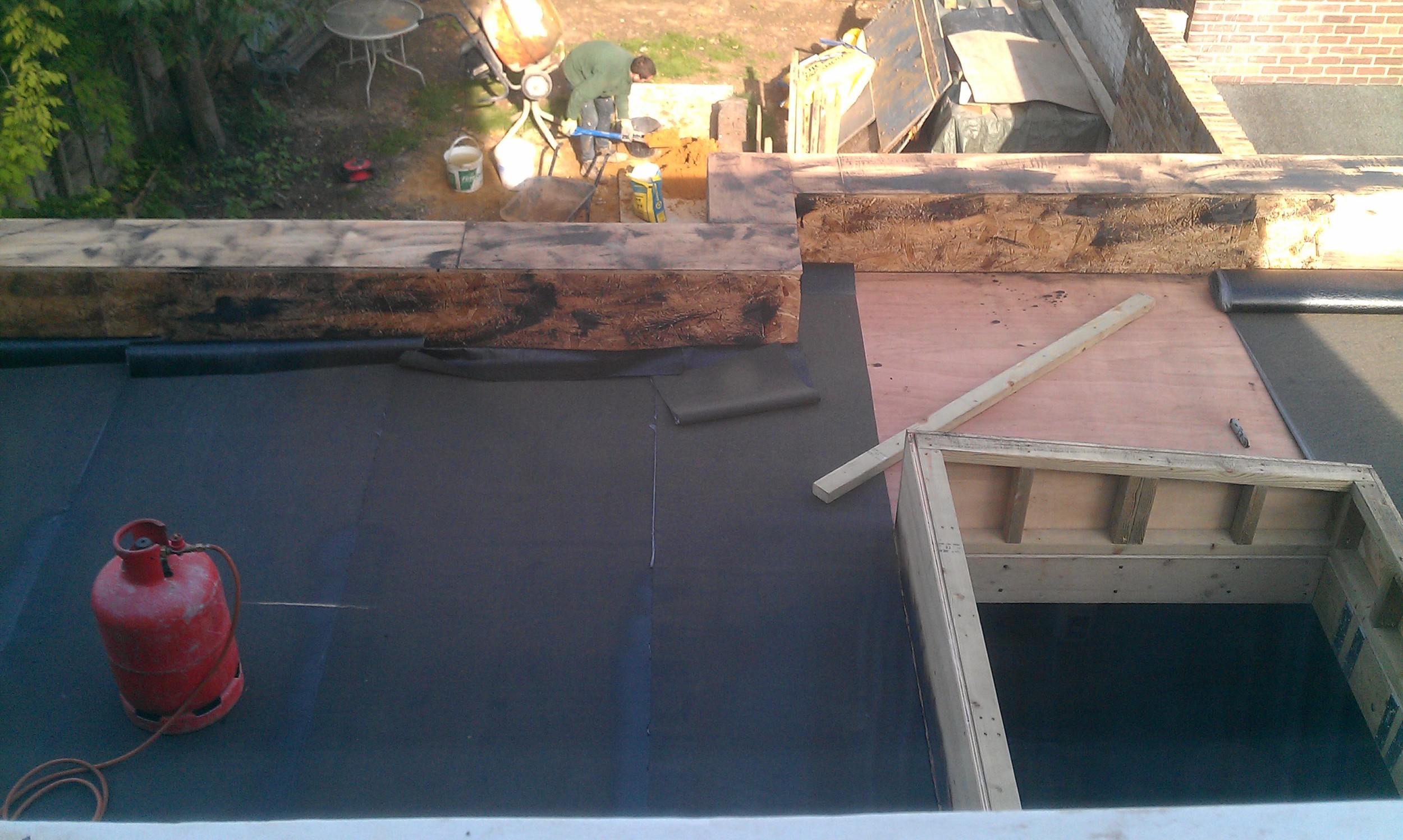 Waterproofing the new rear addition