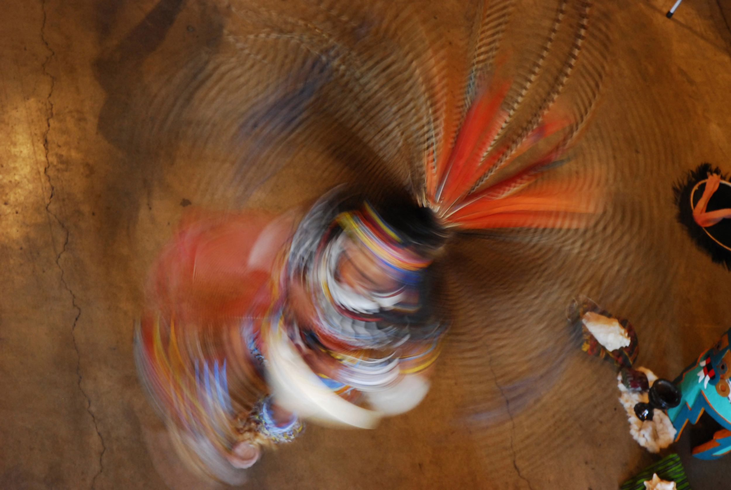  Carlos Cantañada performs a ceremonial dance for Dia de los Muertos at the Tivoli Turnhalle on 1 November 2007. 