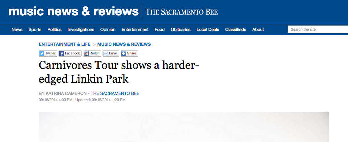 Linkin Park Tour Article