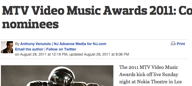 2011 MTV VMA Nomination!