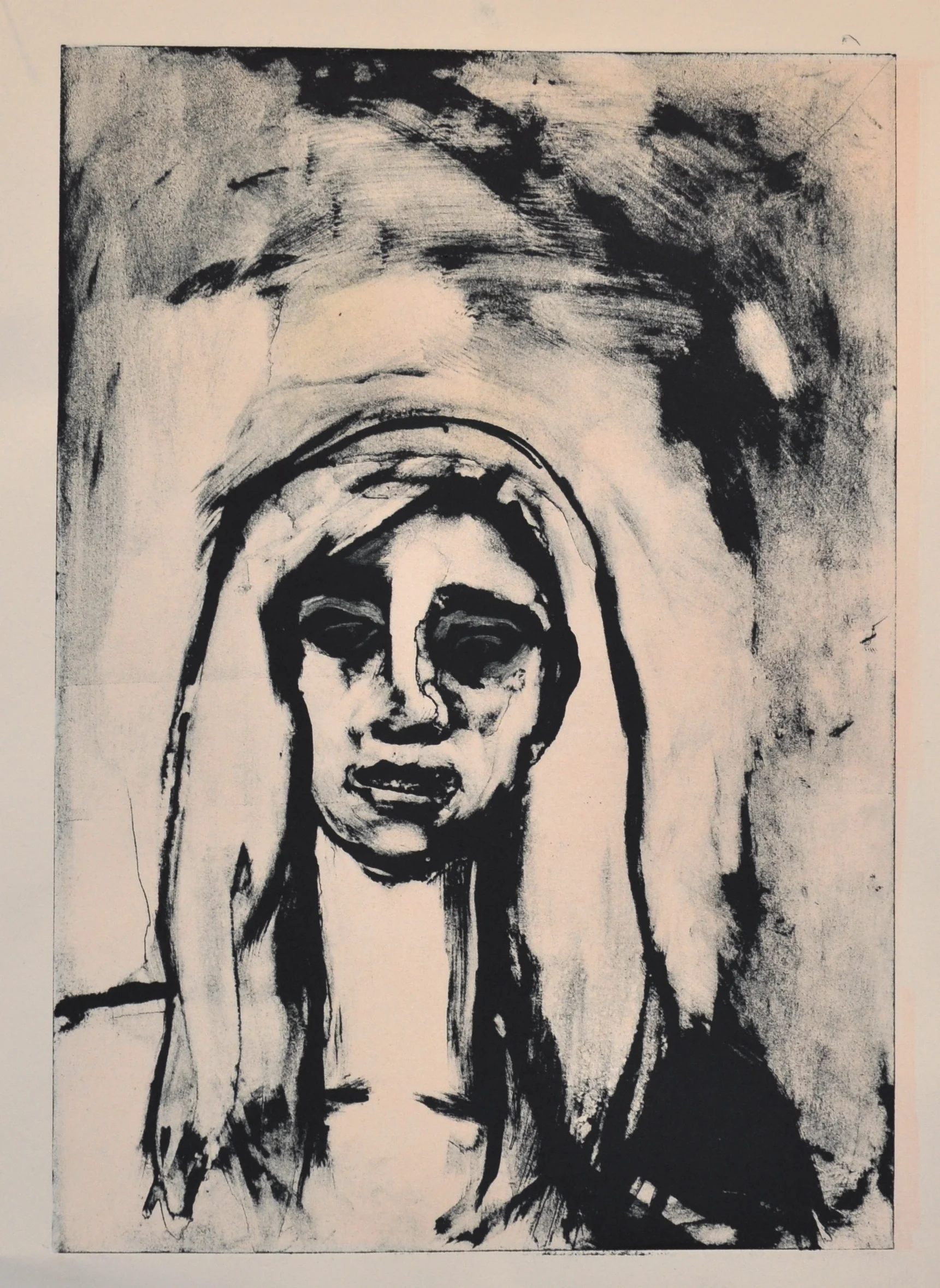   Woman II . Waterless lithograph. 15 x 11 inches 