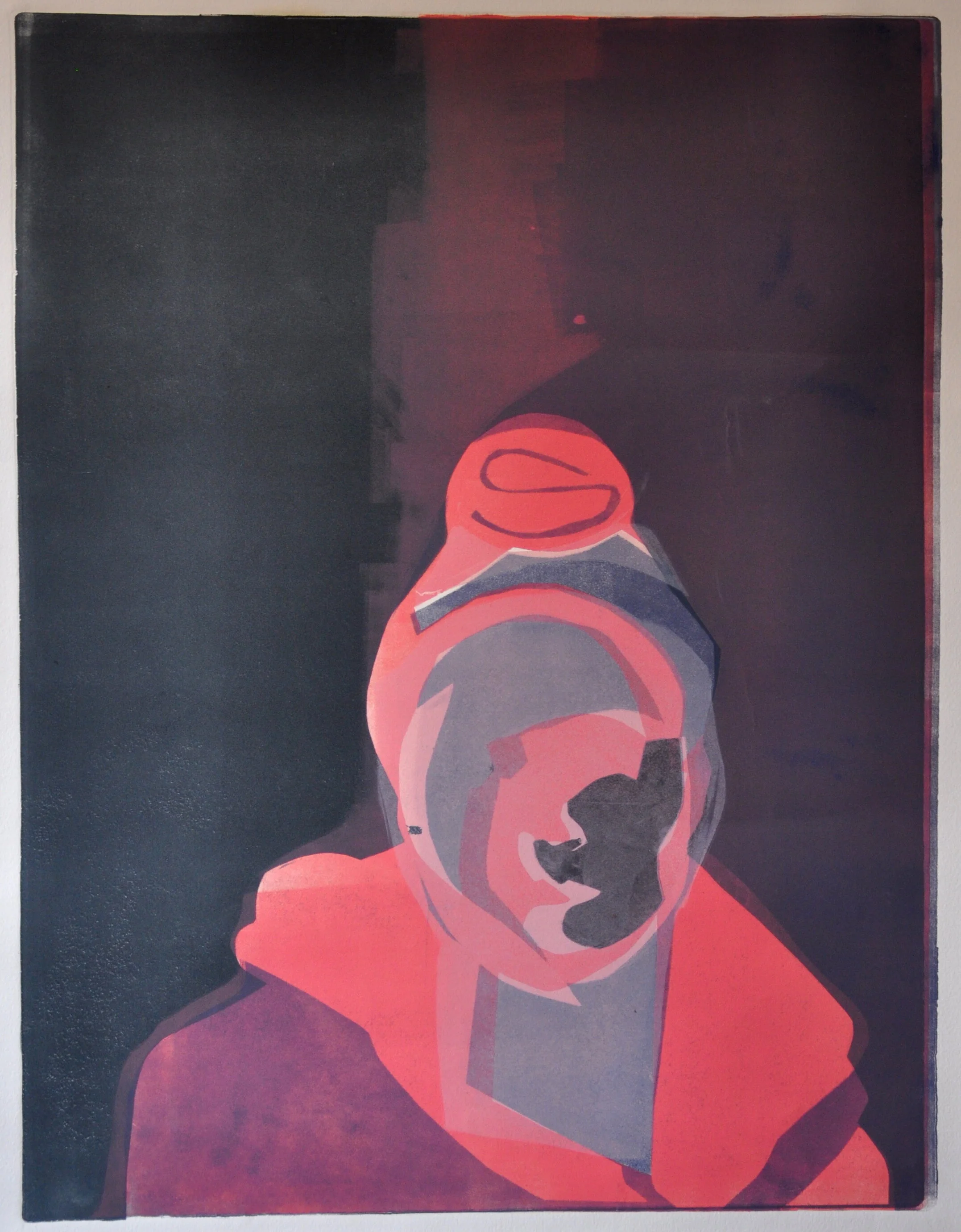   Neon Sweatshirt I , monoprint. 30x22 inches 