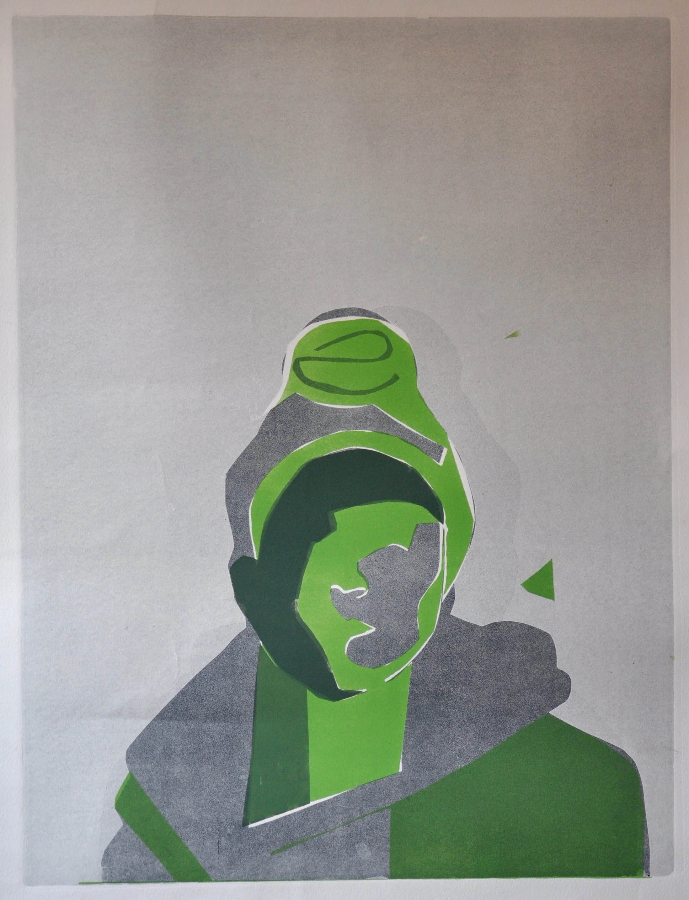   Neon Sweatshirt II , monoprint. 30x22 inches 