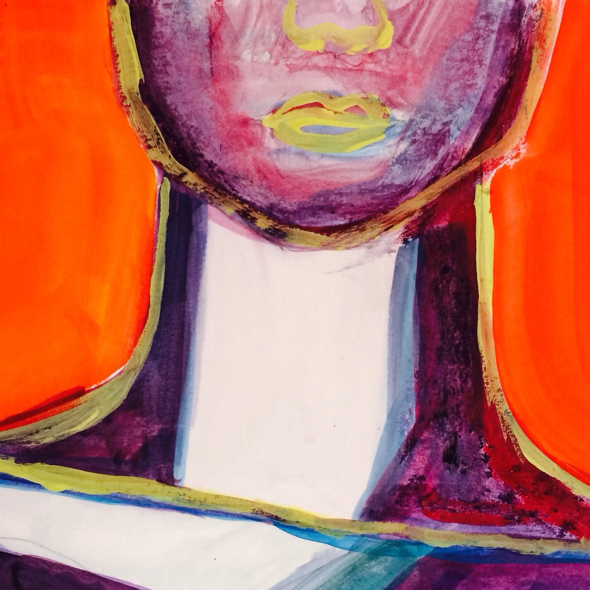   Neck , gouache on paper 