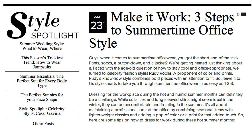 STYLITICS | SUMMER WORKWEAR