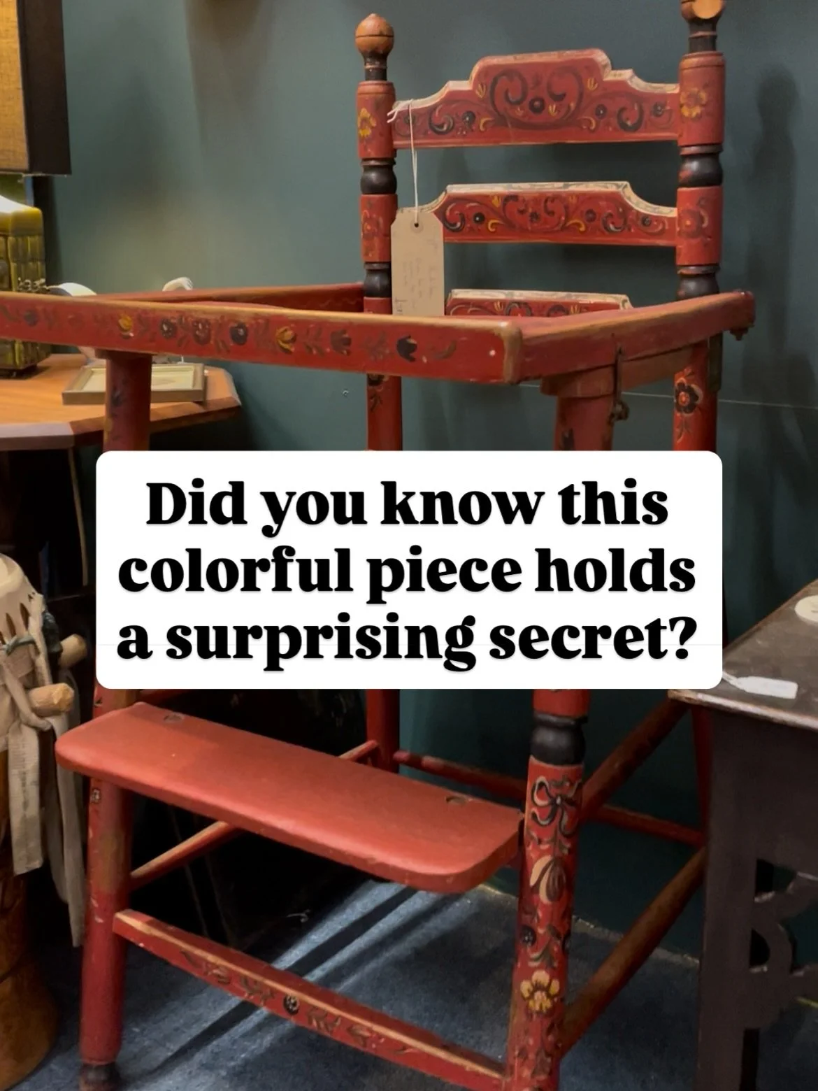 Time for a little history lesson! 📚 

We love this stunning Dutch Folk Art Painted Children&rsquo;s High Chair, and it got us digging into its fascinating past.

Swipe through the carousel to learn some surprising &ldquo;Did You Know&rdquo; facts ab