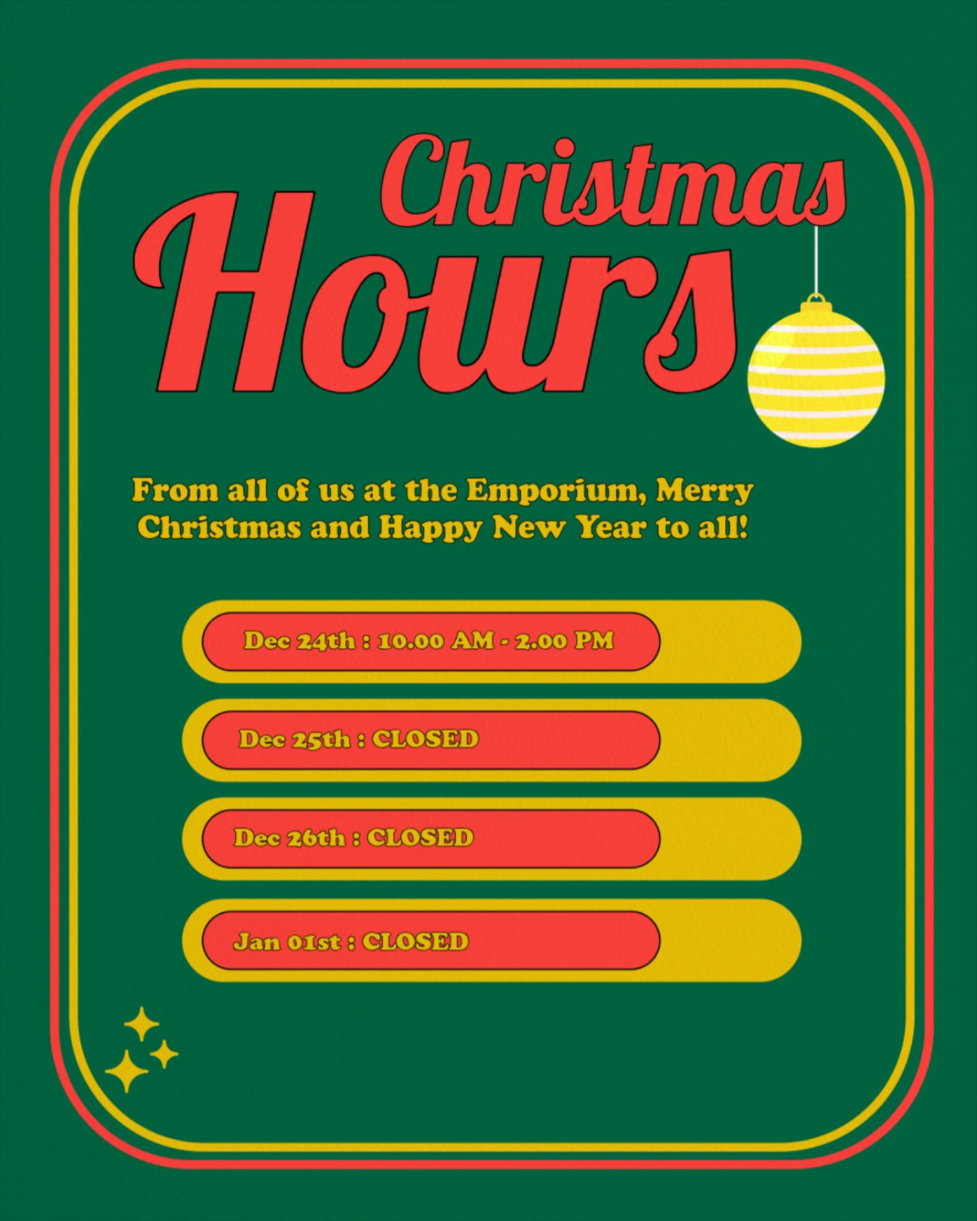 Festive Opening Hours.

We will be open as usual (from 10am) every day except Christmas Day, Boxing Day and New Years Day. 

With such an amazing array of unusual, special, memorable, practical, sustainable and fun items available for gifting why wou