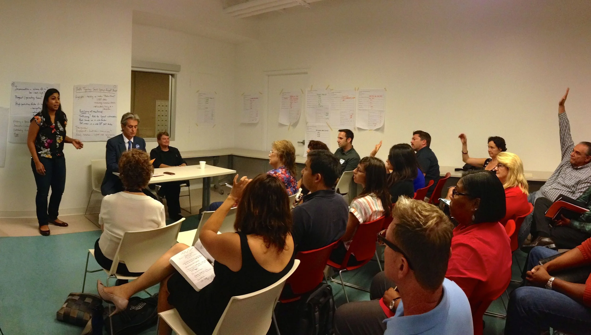 Moderating  a panel with LA County Supervisor Candidates at a Community Forum 