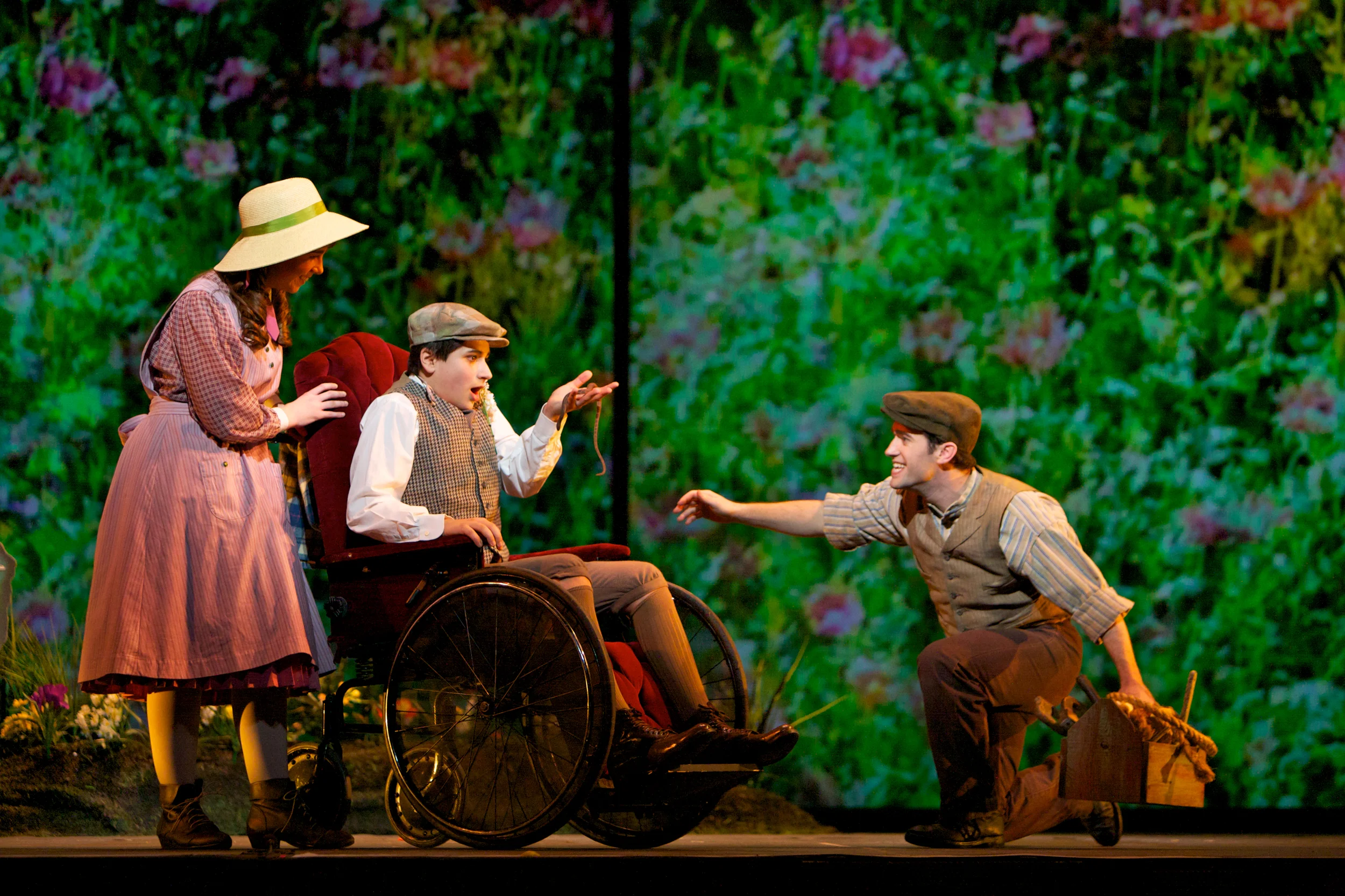 Sarah Shafer, Michael Kepler Meo, and Scott Joiner ( Mary, Colin Craven, and Dickon ). 