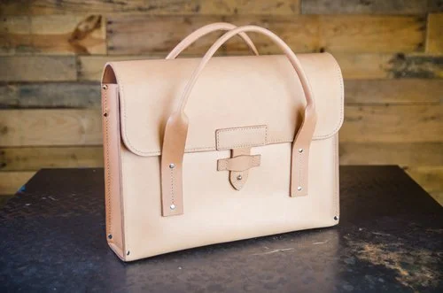 ATELEIA Leather Laptop Briefcase