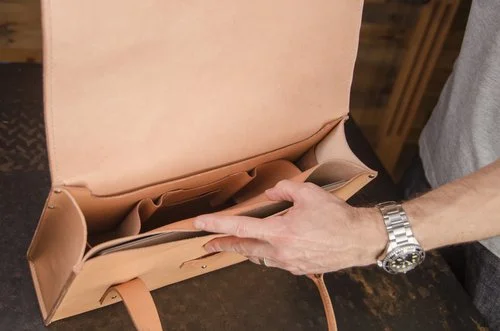 ATELEIA Leather Laptop Briefcase
