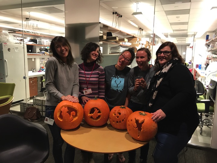  Getting a little artistic for Halloween.  (left to right) Vivien Low, Joana Nunes, Julie Han, Tanya Schild and Ana Gomes   October 2016 