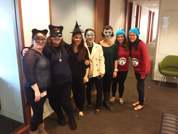  Getting in the spooky spirit for Halloween!  (left to right) Didem Ilter, Ana Gomes, Gwen Buel, Gina Lee, Joana Nunes, Christina England, Julie Han  October 2014 