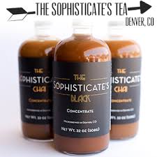The Sophisticate's Tea Multiple kinds of tea concentrates for tea lattes and tea cocktails. Promo "MOB" takes 25% off your purchase until 10.31.2018