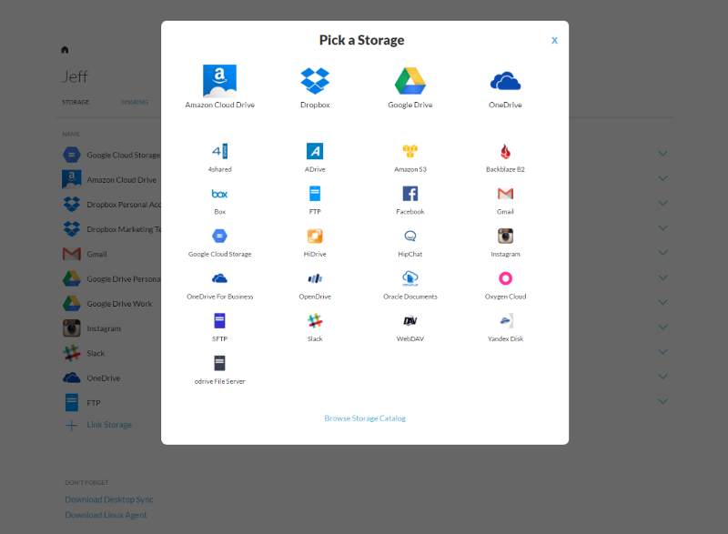 Link all of your storage, apps, FTP servers, and more.