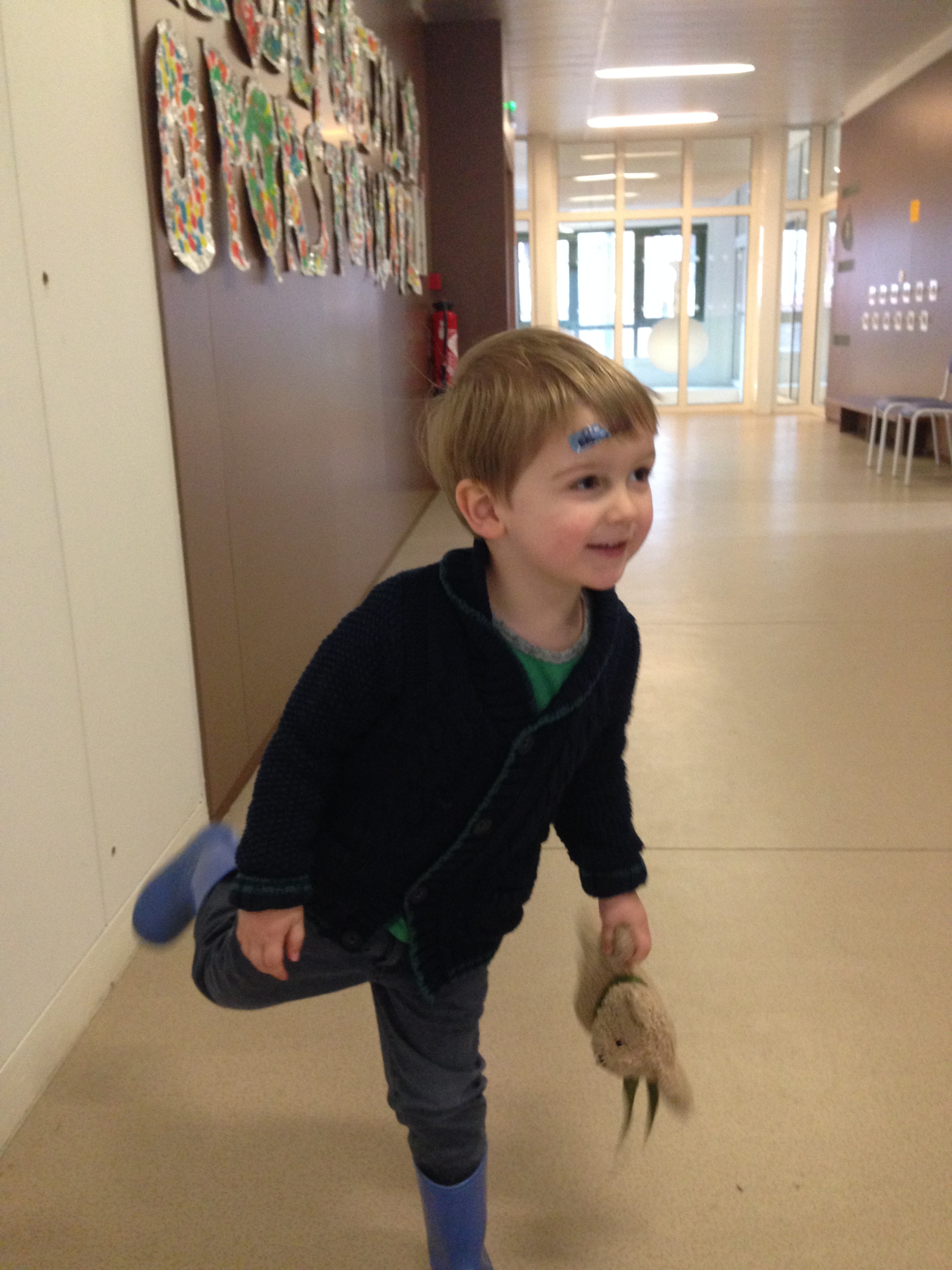 Pretty pleased with the new school digs - so is Teddy