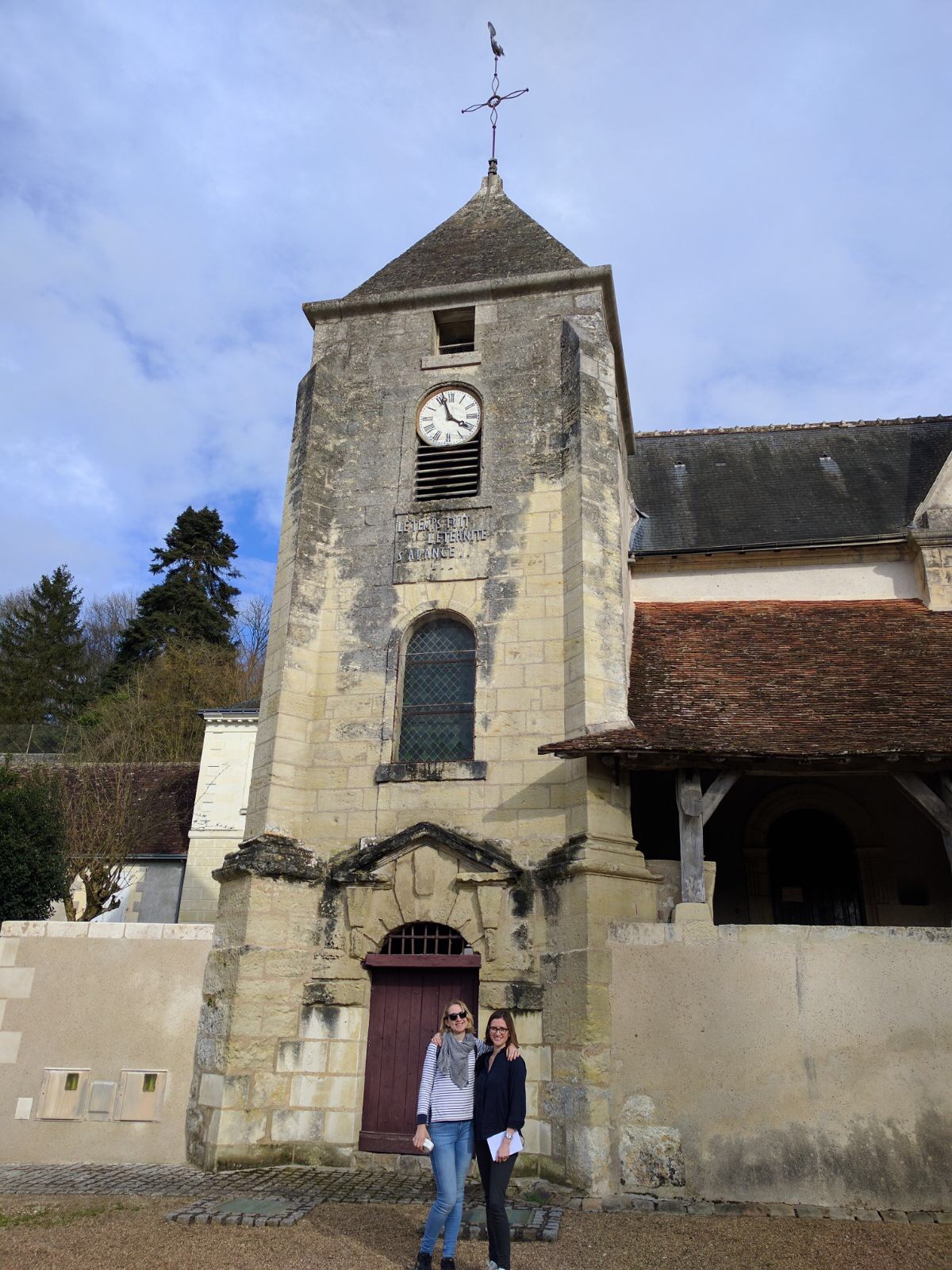 Julia and I at Saint-Ouen-les-Vignes. Photo cred to Anna. 