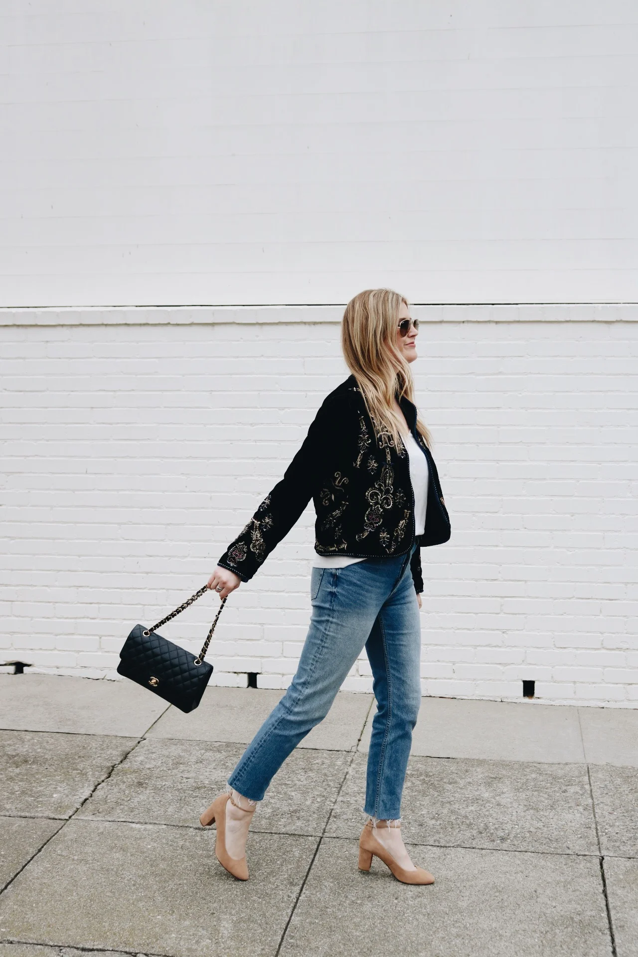 VELVET EMBELLISHED JACKET — THIS + THAT