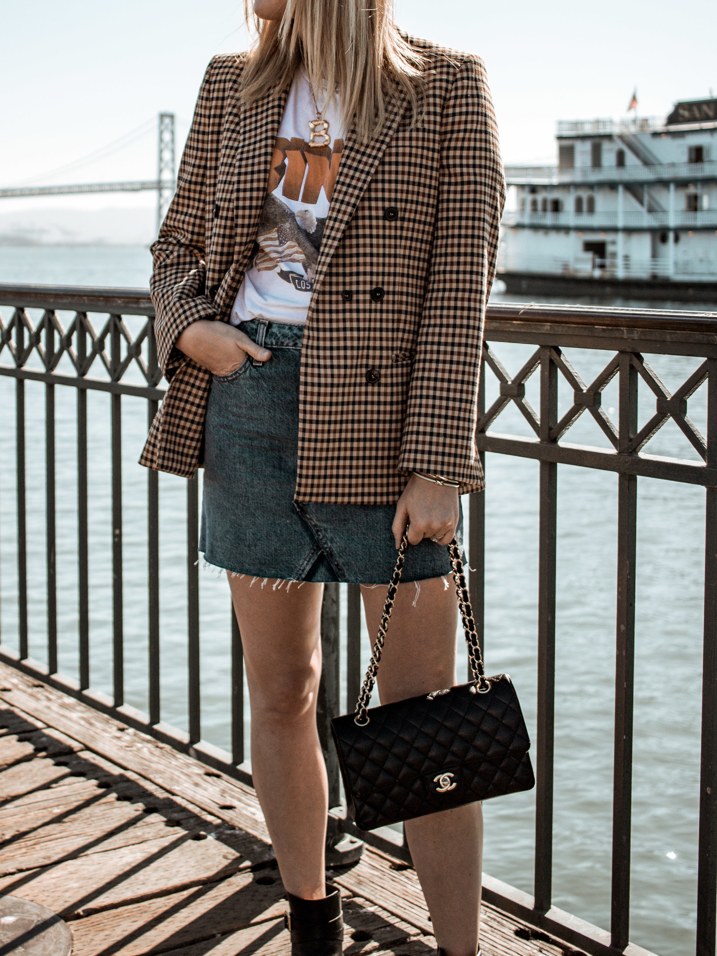 zara checkered blazer