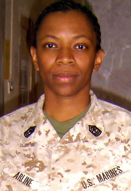   1st Sgt Connie Patrice Arline remembers her mother agreeing to sign permission to join the Marines at age 18 because she was sure Connie "wouldn't make it." Connie Arline retired after 25 years as a Marine and now is a contracts manager for the Mar