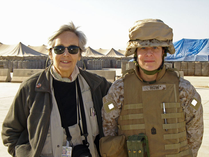   Sergeant Major Suzanne R. How with author Sara Sheldon at Camp Taqqadum, Iraq     