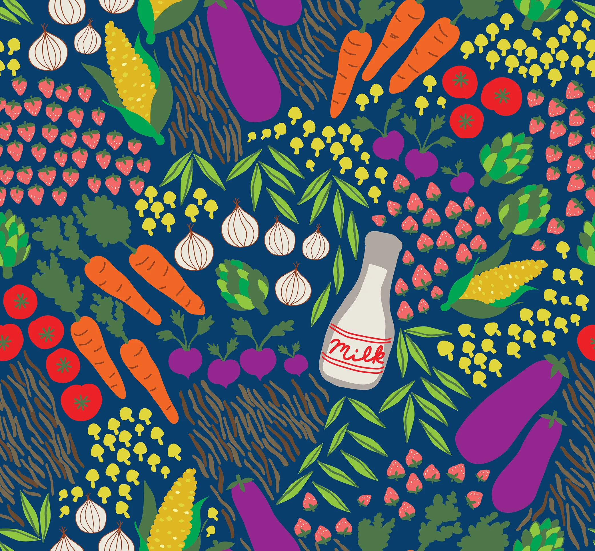 One of my first patterns for Spoonflower, Market Fresh