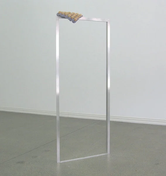 Alicia Frankovich, Orpheus 2010, aluminium, egg tray, eggs 2050 x 850mm