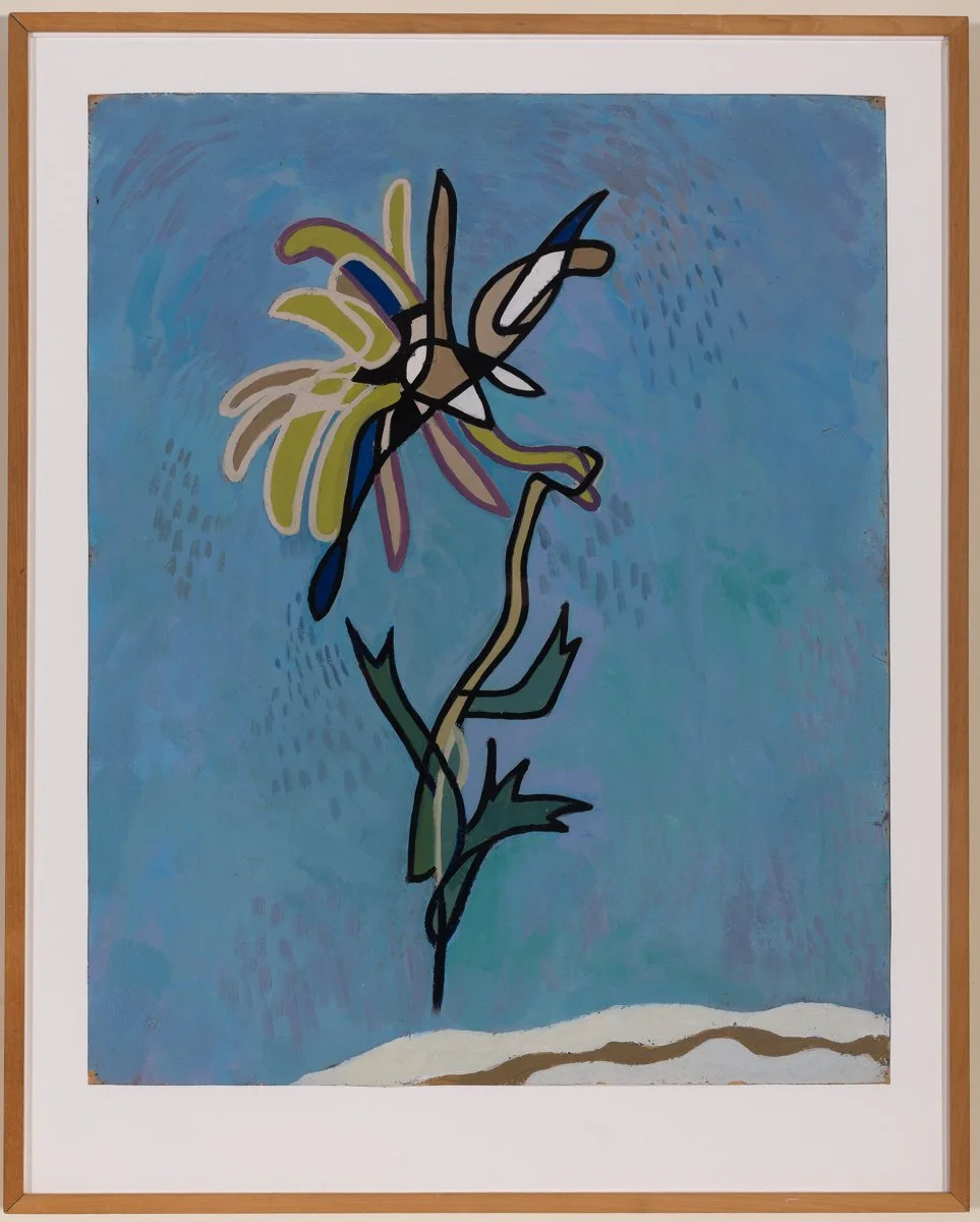 Gordon Walters, Chrysanthemum , 1944, oil on card, 47 x 522mm, courtesy of the Walters Estate