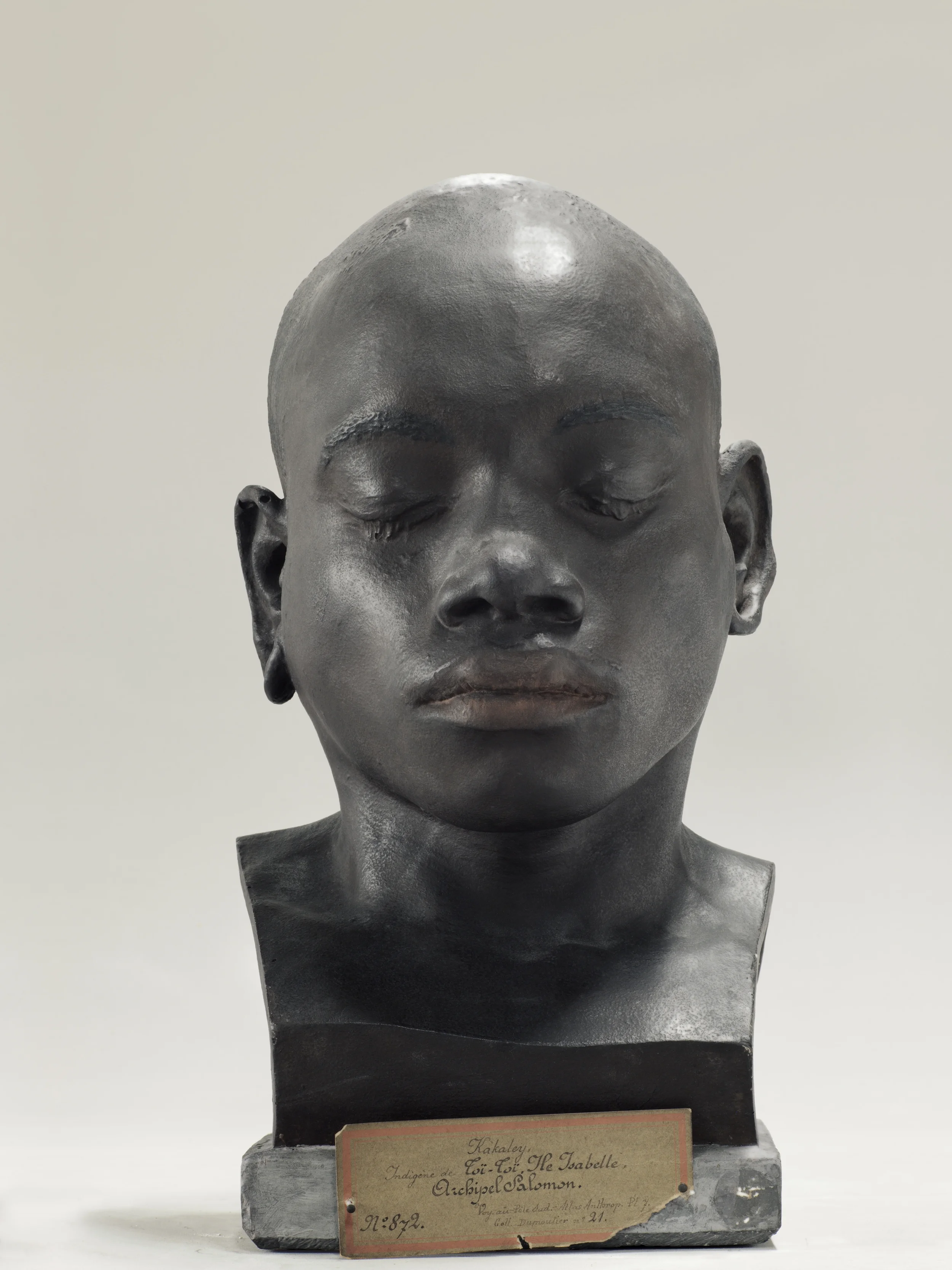 Portrait of a life cast of Kakaley (painted), Soloman Islands 2010