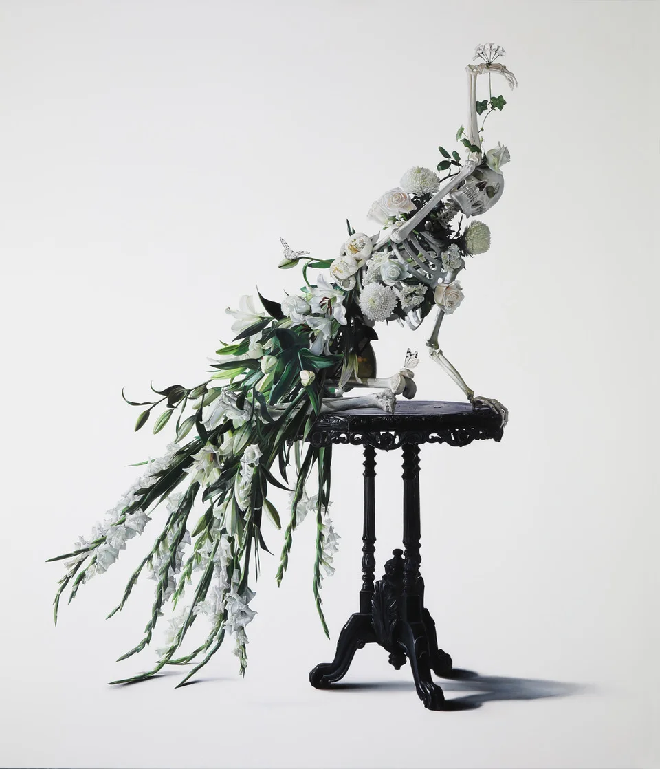 Michael Zavros White Peacock , 2017 oil on canvas, 220 x 200 cm