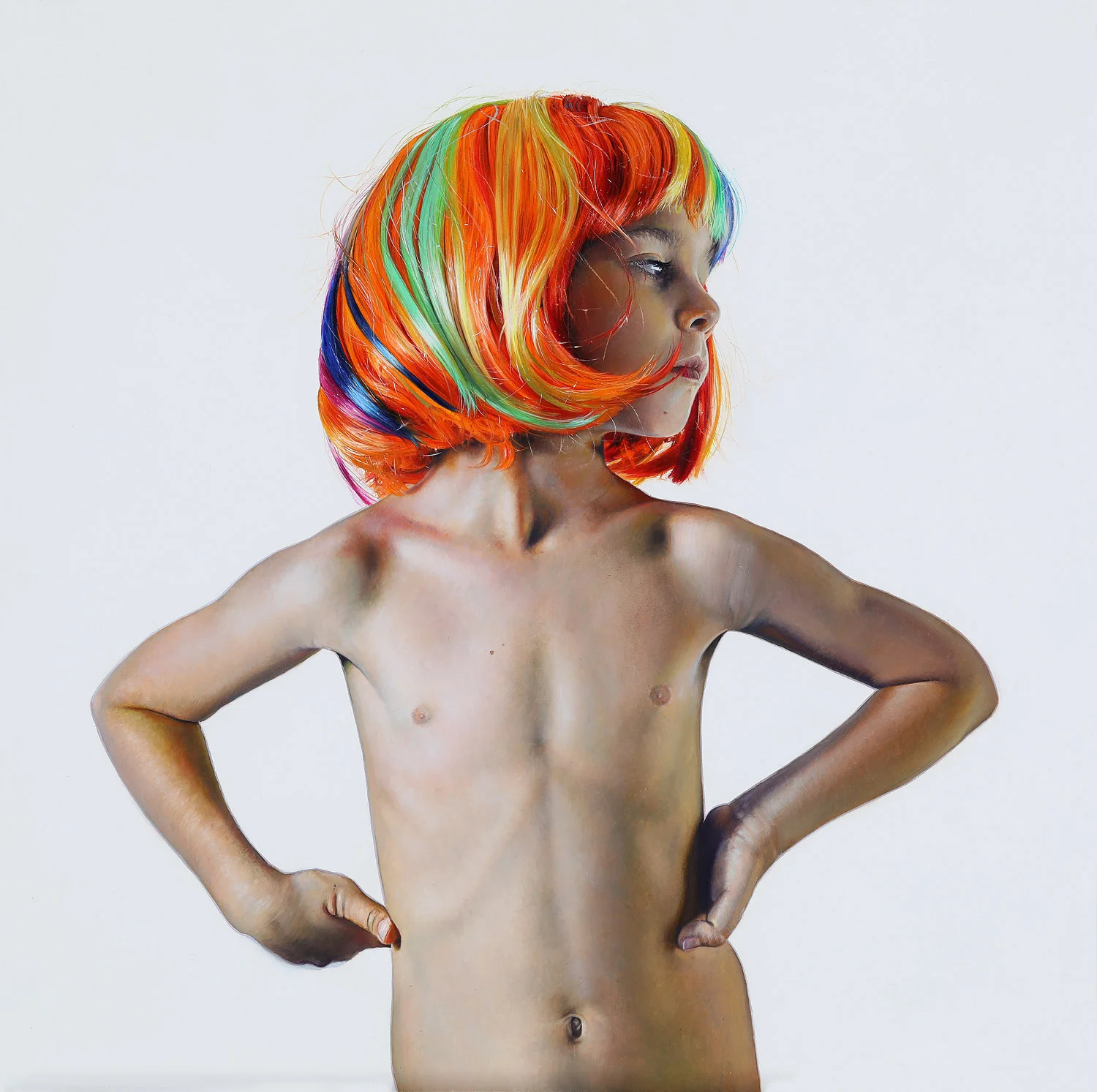Michael Zavros, Leo is Six, 2017, oil on board, 300 x 300 mm