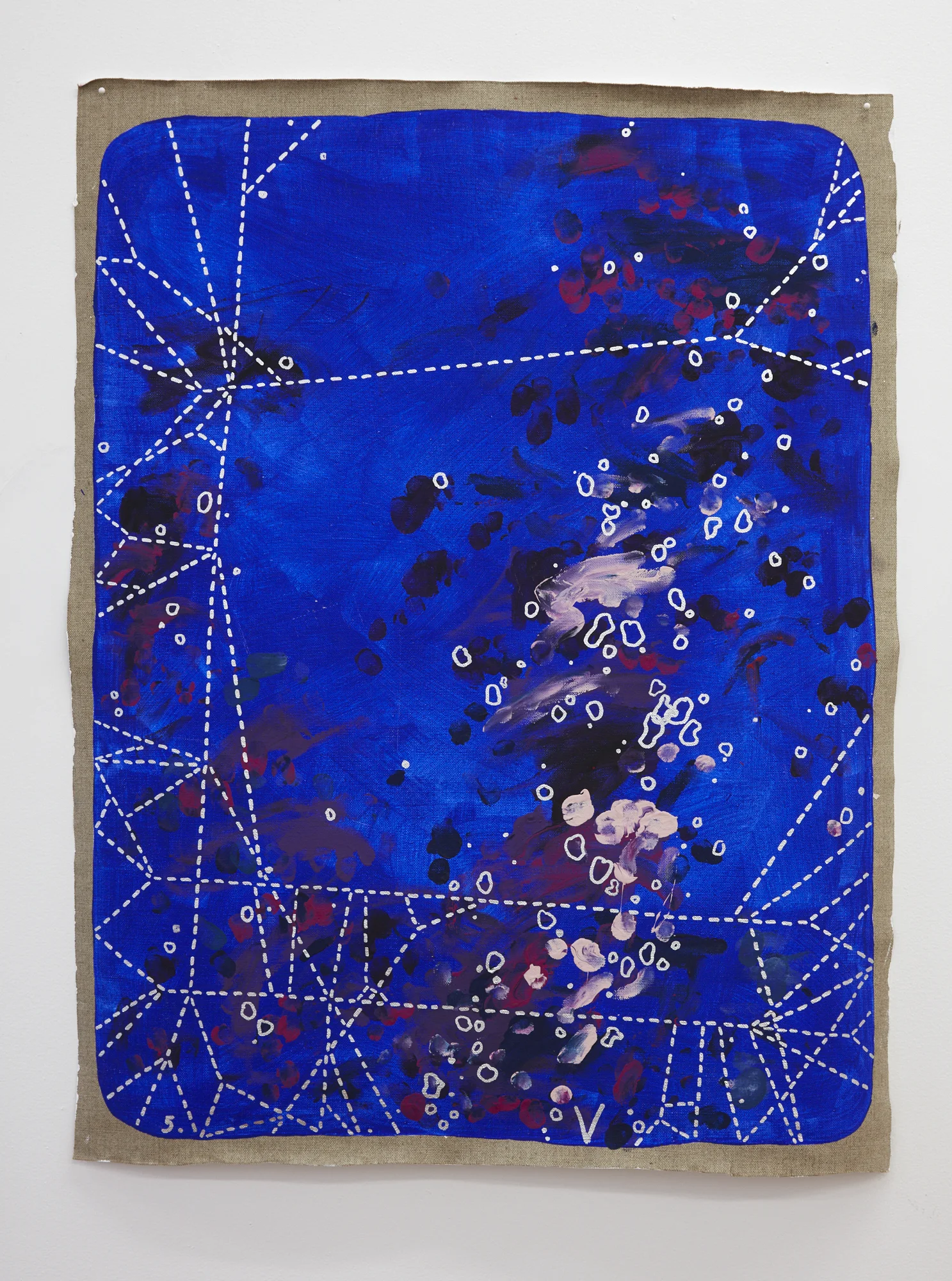 John Reynolds, RocksInTheSky...V 2017, oil paint marker on acrylic on linen, 850 x 660 mm