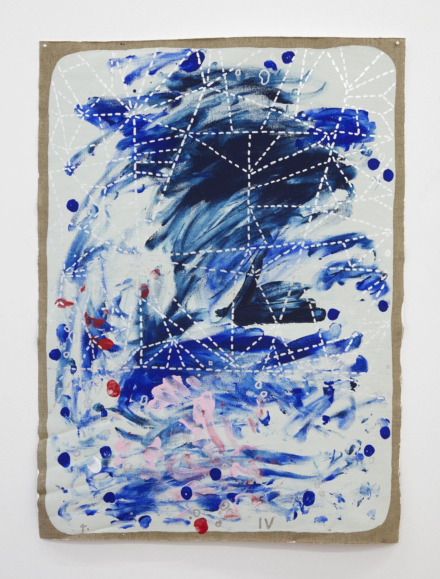 John Reynolds, RocksInTheSky...IV 2017, oil paint marker on acrylic on linen, 740 x 540 mm